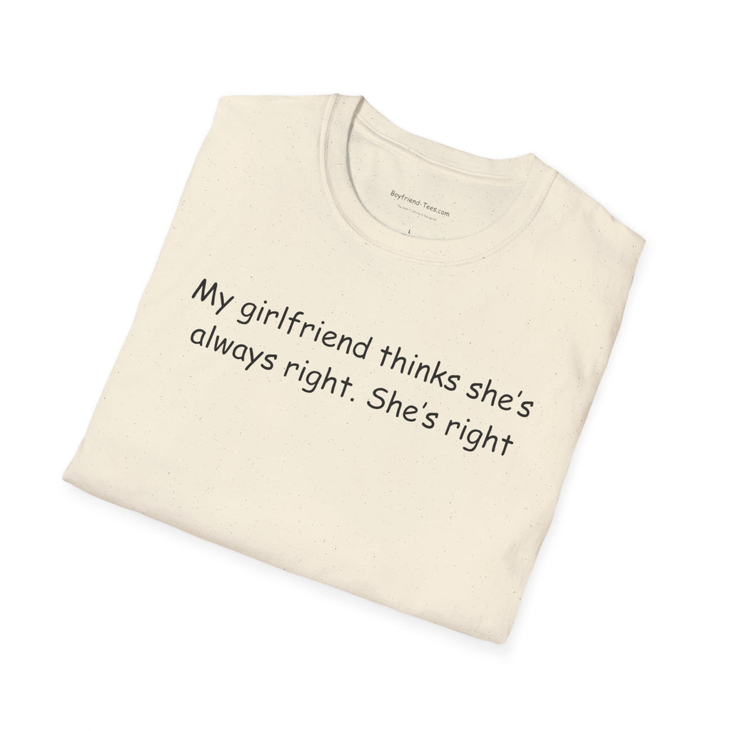 Funny Girlfriend T-Shirt - Quirky Gift for Couples, Humorous Tee for Anniversaries, Birthdays, and Everyday Wear