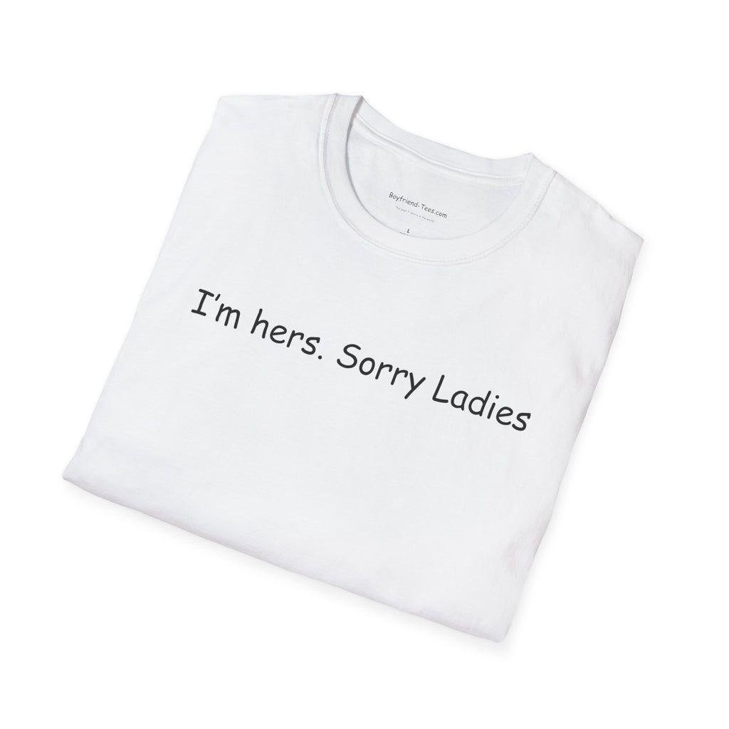 I'm Hers Unisex Softstyle T-Shirt, Cute Couple Shirt, Funny Relationship Tee, Gift for Him, Valentine's Day Outfit, Casual Everyday Wear